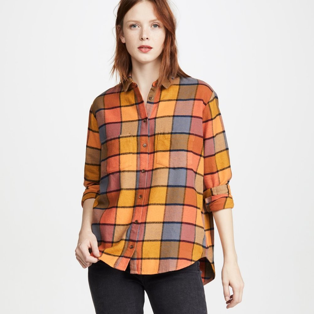 Madewell Flannel Sunday Shirt in Emmy Plaid